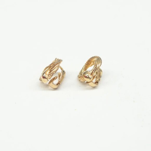 100% Authentic DIOR Gold Metal Clip-On Earrings 281-092724 - Picture 7 of 9